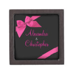 Pink Ribbon Wedding Favor Premium Keepsake Box