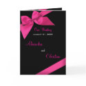 Pink Ribbon Wedding Invitation Announcement Card by Ruxique Pink Ribbon Wedding Invitation Announcement Card