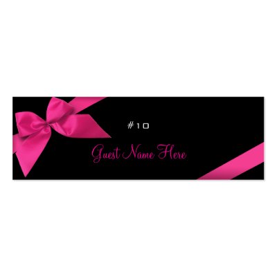 Pink Ribbon Wedding Party Place Card Thank You Business Cards