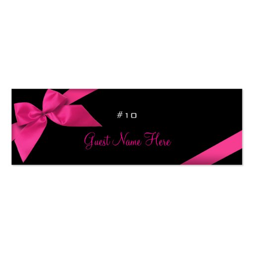 Pink Ribbon Wedding Party Place Card Thank You Business Cards (front side)