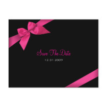 Pink Ribbon Wedding Save the Date 3 Postcards