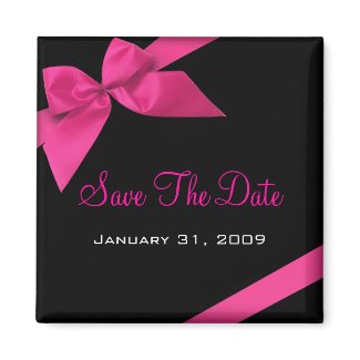 Pink Ribbon Wedding Save The Date Announcement1 magnet
