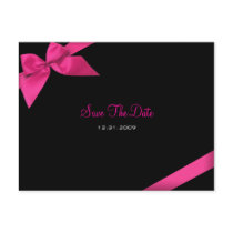 Pink Ribbon Wedding Save the Date Announcement Postcard