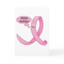 Pink ribbon wishing you happy holidays cards