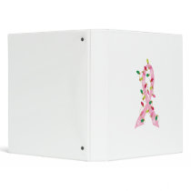 Pink Ribbon With Christmas Lights Breast Cancer 3 Ring Binder