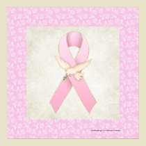 Pink Ribbon with Dove Beautiful Print by mrssocolov Pink Ribbon with Dove Beautiful Print