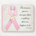 Pink Ribbon with Dove Quotable/Customize Mousepad mousepads