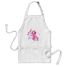 PINK RIBBON WITH PAINT SPLATTER APRONS
