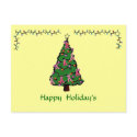Pink Ribbon Xmas Postcard