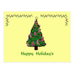 Pink Ribbon Xmas Postcard