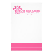 Pink Ribbons Every Day Custom Stationery