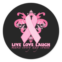 Pink Ribbons Every Day Round Sticker