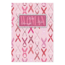 Pink Ribbons Gift Tag business cards by holidayparade Pink Ribbons Gift Tag business cards