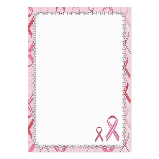 Pink Ribbons Gift Tag Business Cards (back side)