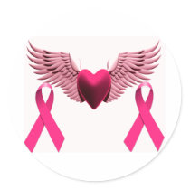 Pink Ribbons & Heart of Love & Support stickers