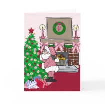 pink ribbons santa cards by TheChristmasBoutique pink ribbons santa cards