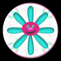 pink ring flower sticker stickers