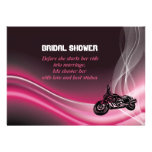 Pink road biker wedding bridal shower invitation invitations
