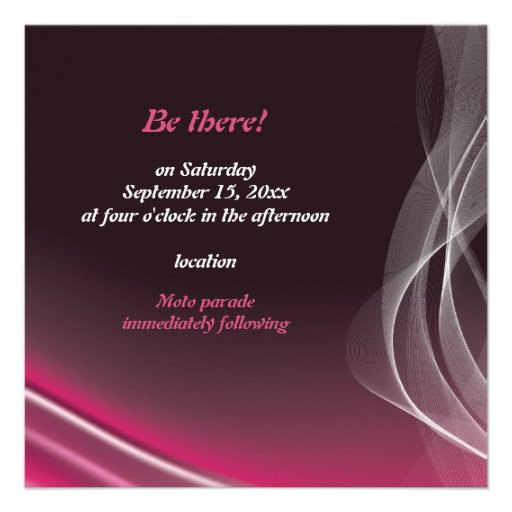 Pink road biker wedding invitation