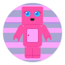 Pink Robot stickers by toxiferous Pink Robot stickers