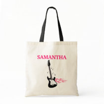 Pink Rock Star Guitar Tote Bag