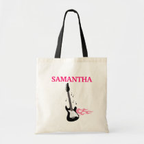 Pink Rock Star Guitar Tote Bag