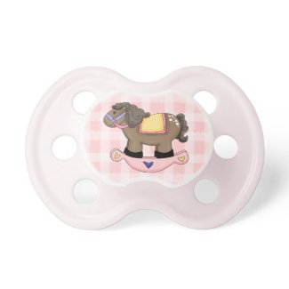 Pink Rocking Horse Baby Pacifier