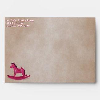 Pink Rocking Horse Custom Envelope