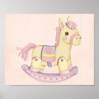 Pink Rocking Horse Poster