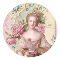 Pink Rococo Envelope Seal (Top10) Round Sticker