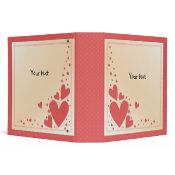 Pink romantic hearts design binder