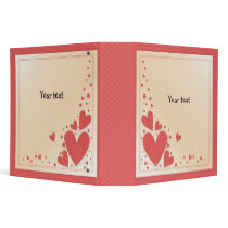 Pink romantic hearts design binders by Binders_Shop Pink romantic hearts design binders