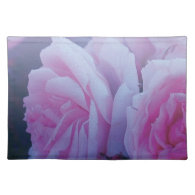 Pink romantic rose flowers placemats