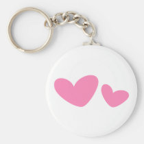 Pink romantic whimsical hearts love keychain