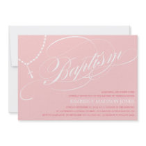 PINK ROSARY BEADS | BAPTISM INVITATION