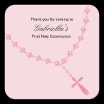 Pink Rosary Girls Communion sticker stickers