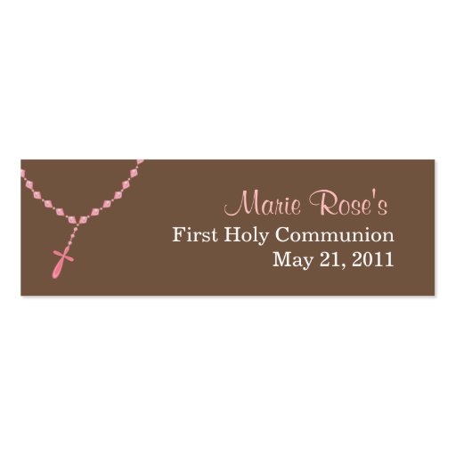 Pink Rosary Small Tag Business Card (front side)
