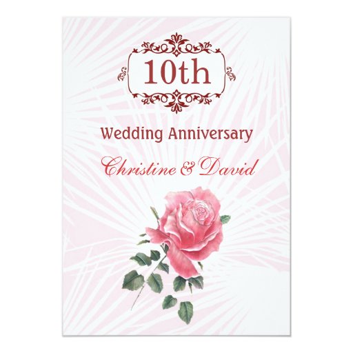 10th wedding anniversary invitations pink 10th wedding anniversary invitation zazzle 10th wedding anniversary invitations pink 10th wedding anniversary invitation zazzle