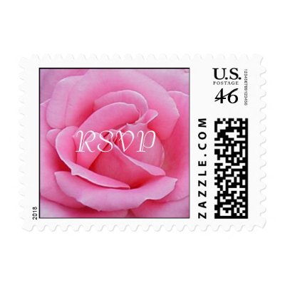 pink rose 2 by 2 RSVP 1 Postage