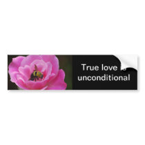 Pink Rose and bumble bee Bumper Sticker