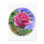 Pink Rose and Butterflies Pink Rose and Butterflies