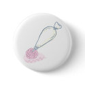 Pink Rose and Pastry Bag buttons