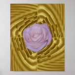 Pink rose and sacred geometry poster