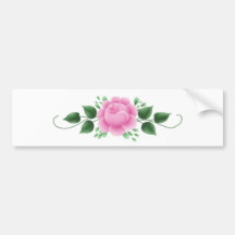 Pink Rose and vine Bumper Stickers