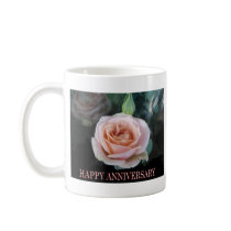 Pink rose anniversay coffee mug