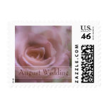 Pink Rose August Wedding Stamp