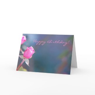 Pink Rose Birthday Card card