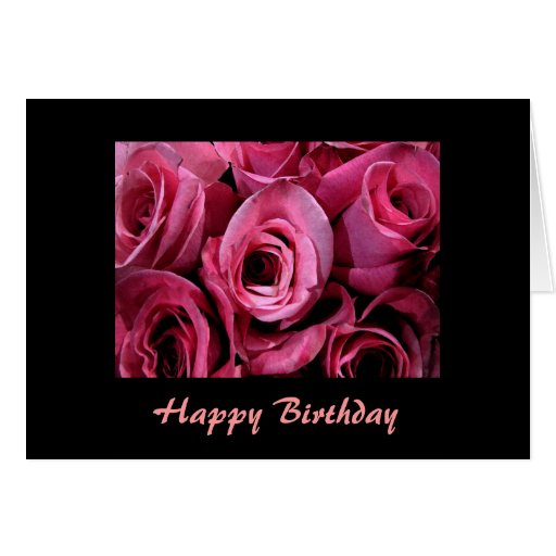 pink rose birthday cards