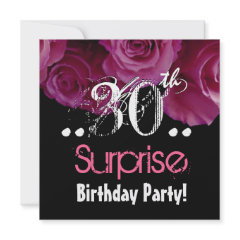 Pink Rose Bouquet 30th Surprise Birthday Template