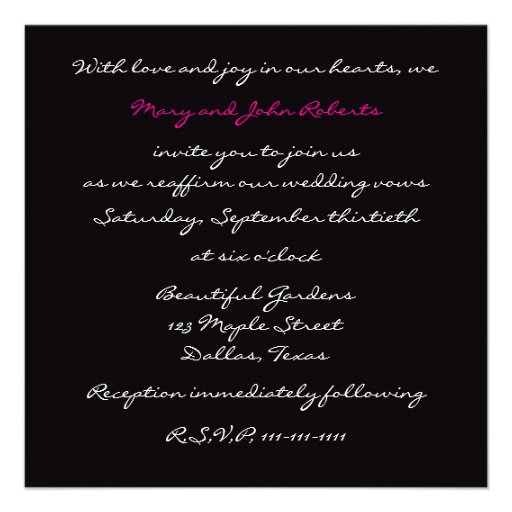 Pink Rose Bouquet Vow Renewal Invitation